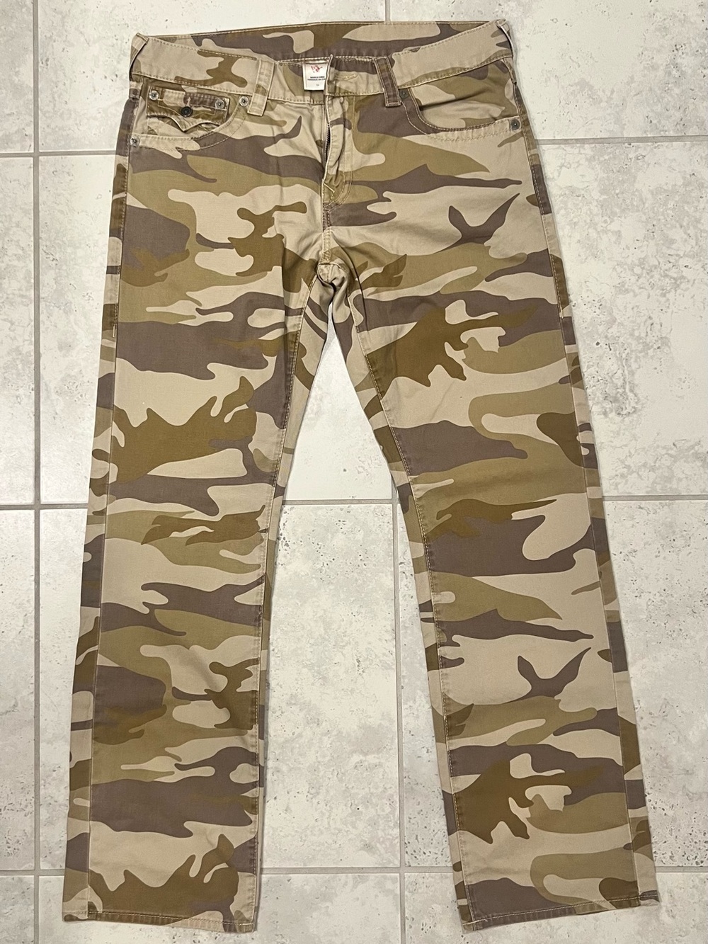 True Religion Camo Straight-Leg Pants
